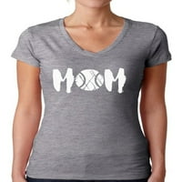 Neugodni stilovi Ženski tenis mama sportska majica V-izrez majica Bijela majčin majčin