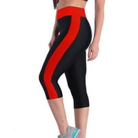 Homchy ljetne hlače Žene High Squist Yoga Workout Capris Gambers Bočni džepovi Yoga Hlače crvene s