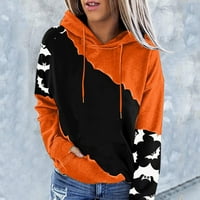 Hoodie Comfy Ženska kapuljača kapuljača Halloween Dukvija bundeve sa djevojkama za ovratnike sa džepom