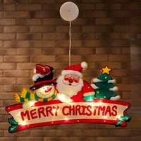 Peryerana Božićna Santa Claus LED lampica sa usisnim čašom Viseći dekor Božićni prozor Viseća svjetla