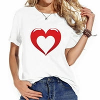 Crveno srce ljeto Ženska grafička majica, Modna majica kratkih rukava s jedinstvenim darovima na nacionalnom