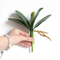 Umjetna orhideja Phalaenopsis ostavlja uredni ured za ured dekor zelenog