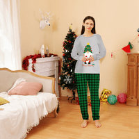 Božićne pidžame za obiteljske klasične gornje i platnene hlače Božićni tisak pidžamskim setovi za spavanje