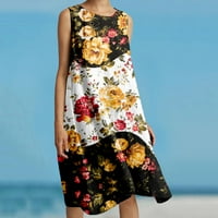 Ženska casual slobodna haljina za prozračnu plažu duboko tiskana dugačka haljina Ženska ljetna haljina