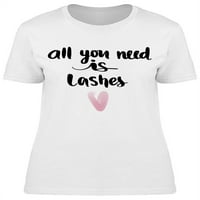 Sve što vam trebaju trepavice slatke srčane majice žene -Image by shutterstock, ženska 3x-velika