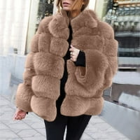 HGW kaputi za žene plus veličine Žene plus veličina kratki kaput toplo krznena gornja odjeća za jaknu