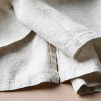 Ženske posteljine hlače Ljeto Žensko ljeto od solidne posteljine labave i tanke čipke gore obrezane