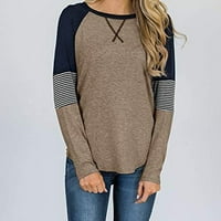 Umfun ženski džemper modni ženski okrugli vrat dugih rukava s dugim rukavima Ispis casual majica bluza