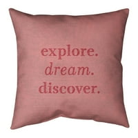 Artverse Quotes Handwrity Explore Dream Discover Quote Pillow-Fau Lan Medium