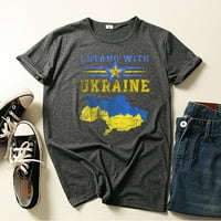 Žene ljetne vrhove Unizno pune boje casual plus veličine ukrajinski ne ratni tisak kratkih rukava majica