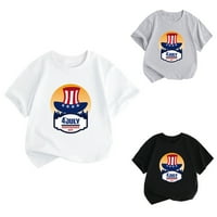 Američka zastava TEES Toddler Kidshirs majice Crew vrat kratkih rukava Crew Deca vrši dan neovisnosti