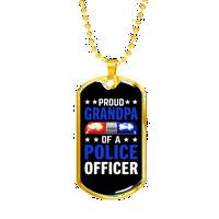 Ponosna djeda policijskog oficira ogrlicu od nehrđajućeg čelika ili 18K zlatni pas 24