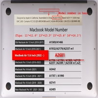 Kaishek zaštitni futrov tvrdi pokrivač samo za Macbook Air 13.6 . M2, Mramor 167