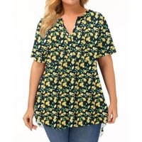 Prevelike majice za žene plus veličine kratkih rukava Bluze Regularne fit t majice Pulover tees vrhovi