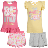 Real Love Girls 'Active Set sažernice - majica s kratkim rukavima, vrhom rezervoara i aktivne kratke