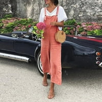 Ženski ljetni casual kvadratni vrat bez rukava bez rukava Cami dugačak labav fit solid boja ružičasti