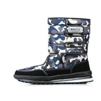 Colisha Womens Muške tople cipele Mid CALF čizme za snijeg Fau Fur Winter Boot hodanje čarobne trake