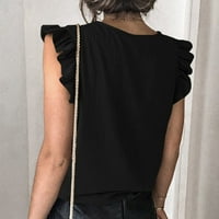 Čvrsti ruffles Camisole COSY odjeća tinejdžerke seksi vitka cami bez rukava V vrat za žene Ljetne košulje