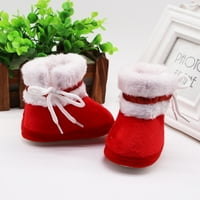 Dječje cipele veličine čizme zimske tople plišane zavojne toddlere crvene boje