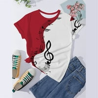 Ljetne ženske ženske majice za majice za vintage Musical Note Ispis Tes Tes majica Poklon majica