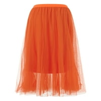 Eyicmarn ženske solidne boje duge suknje slojeviti tille elastične strukove proljeće ljetne modne casual