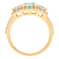 2.16ct okrugli rez zeleni simulirani dijamant 14k žuti zlatni godišnjički angažman kamena prstena veličine