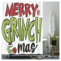 Curring Božićni tuš Grinch, Grinch set za zavjese za tuširanje, zavjesa za kupaonicu, zelena tuš zavjesa