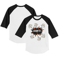 Dojenčad sitni otvor bijela crna San Francisco Giants Baseball Pow Raglan rukava majica