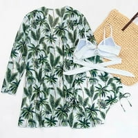 Pomoćni visoki struk Bikinis Prints Bikini Set Cover Up kupaći kostimu za žene Push Up Gymwimwer Wear