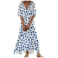 Haljine za žene Ljeto Udobno A-Line cvjetni tjeskonski dužina kratkih rukava V-izrez V-izrez visoka