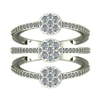 Araiya 10k bijeli zlatni dijamantni rubni prsten za žene za žene, veličine 10
