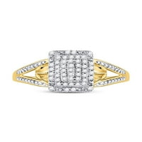 Jewels 10kt žuti zlatni ženski okrugli dijamantski prsten klastera CTTW veličine 7