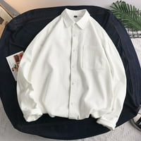 Muške pamučne majice od pamučne plaćene jakne modni jednostavan džep džep džemper džemper košulja