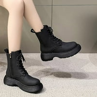 TOQOT WOMENS Okrugla cipela za cipele Zimski čizme za gležnjeve Radne čizme Crna veličina 5.5