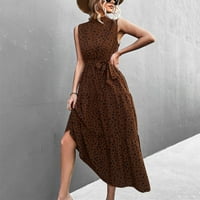 Maxi haljine za žene Leopard print bez rukava sa kaišem casual e ženske haljine