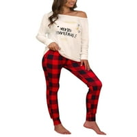 -XXXXL Kuća za odmor Ženske djevojke Božićni plaid Pajamas noćna odjeća Outfit Ladies Xmas Ispis majica