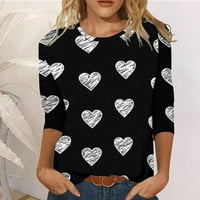 Gubotare Valentines Majice za žene ŽENE ŽENE DUGU DUGO DUNU TUNIC TUŽITELJNE COLOR BLOKOVE LATE FIT