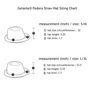 GELANTE Ljetni Fedora Panama Straw HATS sa crnim bendom - WHT BLK-S M