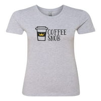 Ženska kava snob dame kratki rukav majica-heather siva-mala
