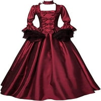 Dabuliu Red Prom Rococo Srednjovjekovna renesansna viktorijanska haljina Gotska odjeća Ball haljina