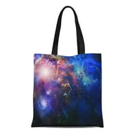 Platno torba Purple Nebula Space Universe Kozmički nebo Galaxy Vanter Duboko za višekratnu upotrebu