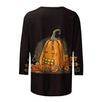 Halloween dame plus veličina vrhova rukava s kratkim majicama kaista pulover na vrhu casual bluze trik
