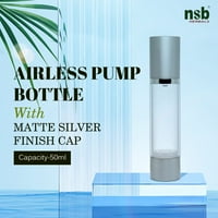 NSB Herbals ml bistra prozirna boca pumpe bez vazduha sa mat srebrnom završnom poklopcem za kozmetičke