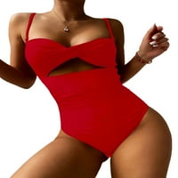 Ženske rubne kupaće odijelo bez rukava Spaghetti kaiš izrezani bodysuit kupaći kupaći kostimi Bikini