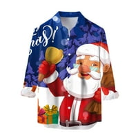 Haljine za muškarce Ležerne prilike dugih rukava jesen zimski božićni 3D tiskani modni bluza na vrhu