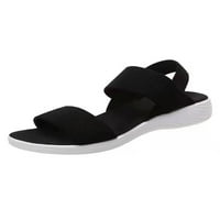 Dame Ležerne cipele na ravnom sandalu s niskim klin sandale žene modne žene plaža crna 5,5