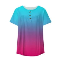 LeylayRay majice za žene plus veličine cvjetni gradijent kravata s majicama s majicama Dugme pulover Bluza za bluze ženske vrhove
