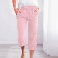 Giligiliso Moda Žene Ležerne prilike pune boje elastične labave hlače Ravne široke nogu pantalone sa