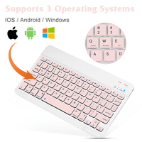 Punjiva Bluetooth tastatura i miš Combo ultra tanka puna tastatura i ergonomski miš za UleFone Power Armor Pro i sve Bluetooth omogućeno MAC tablet iPad PC laptop - Flamingo Pink