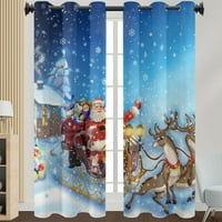 Yipa Božićne zavjese posteljina teksturirani dekor Xmas Dekoracija Dnevni tretmani za dnevni boravak